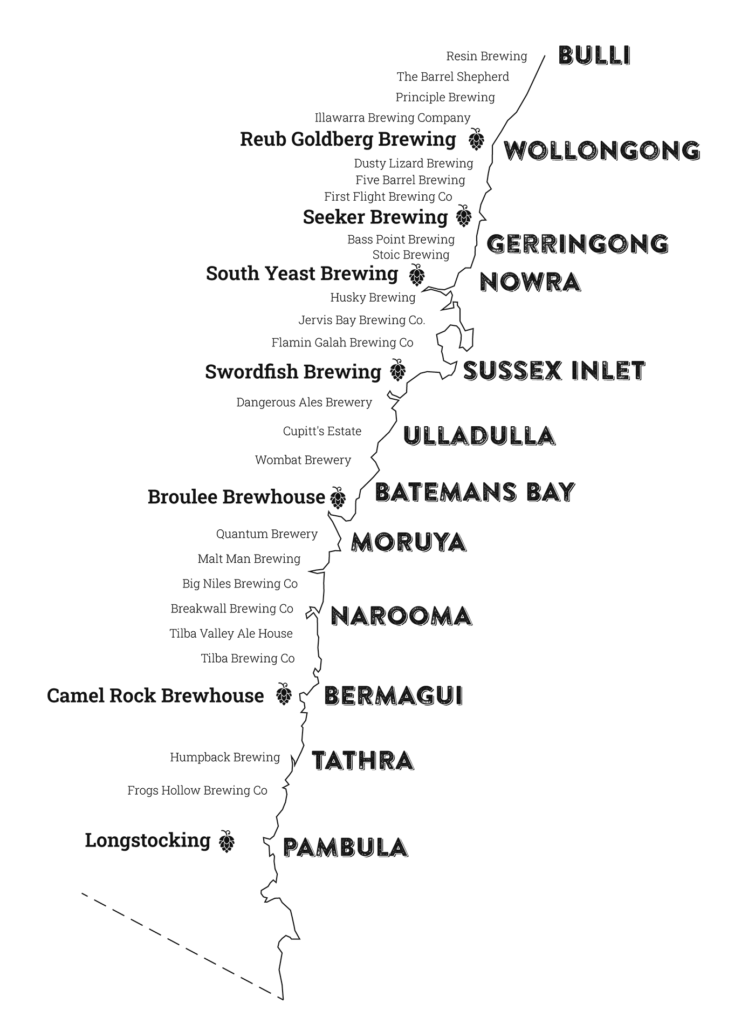 South Coast Ale Trail Map - 30 breweries
